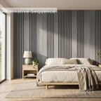 Panelux™ Pro Wide Random Rhythmic Slat Grey Oak Wall Panels - 240cm x 30cm (Set Of 2)