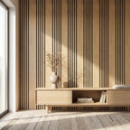Panelux™ Pro Wide Random Rhythmic Slat Walnut Wall Panels - 240cm x 30cm (Set Of 2)