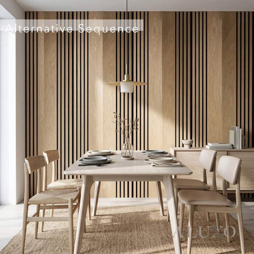 Panelux™ Pro Wide Random Rhythmic Slat Oak Wall Panels - 240cm x 30cm (Set Of 2)