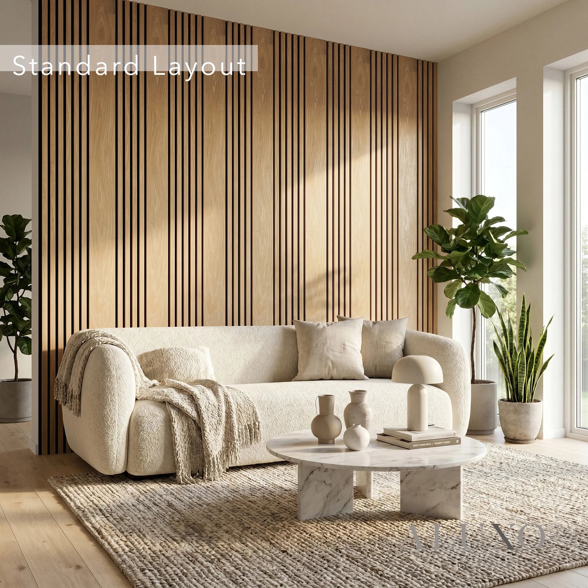 Panelux™ Pro Wide Random Rhythmic Slat Oak Wall Panels - 240cm x 30cm (Set Of 2)