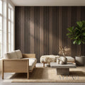 Panelux™ Pro Wide Random Rhythmic Slat Smoked Oak Wall Panels - 240cm x 30cm (Set Of 2)