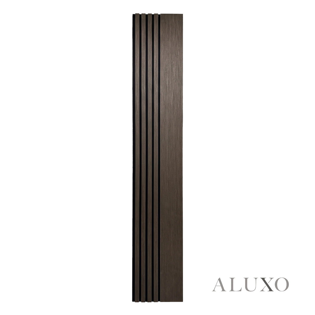 Panelux™ Pro Wide Random Rhythmic Slat Smoked Oak Wall Panels - 240cm x 30cm (Set Of 2)