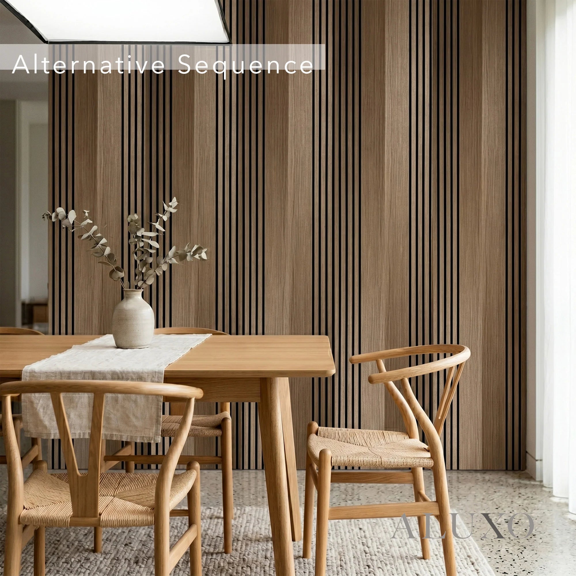 Panelux™ Pro Wide Random Rhythmic Slat Walnut Wall Panels - 240cm x 30cm (Set Of 2)