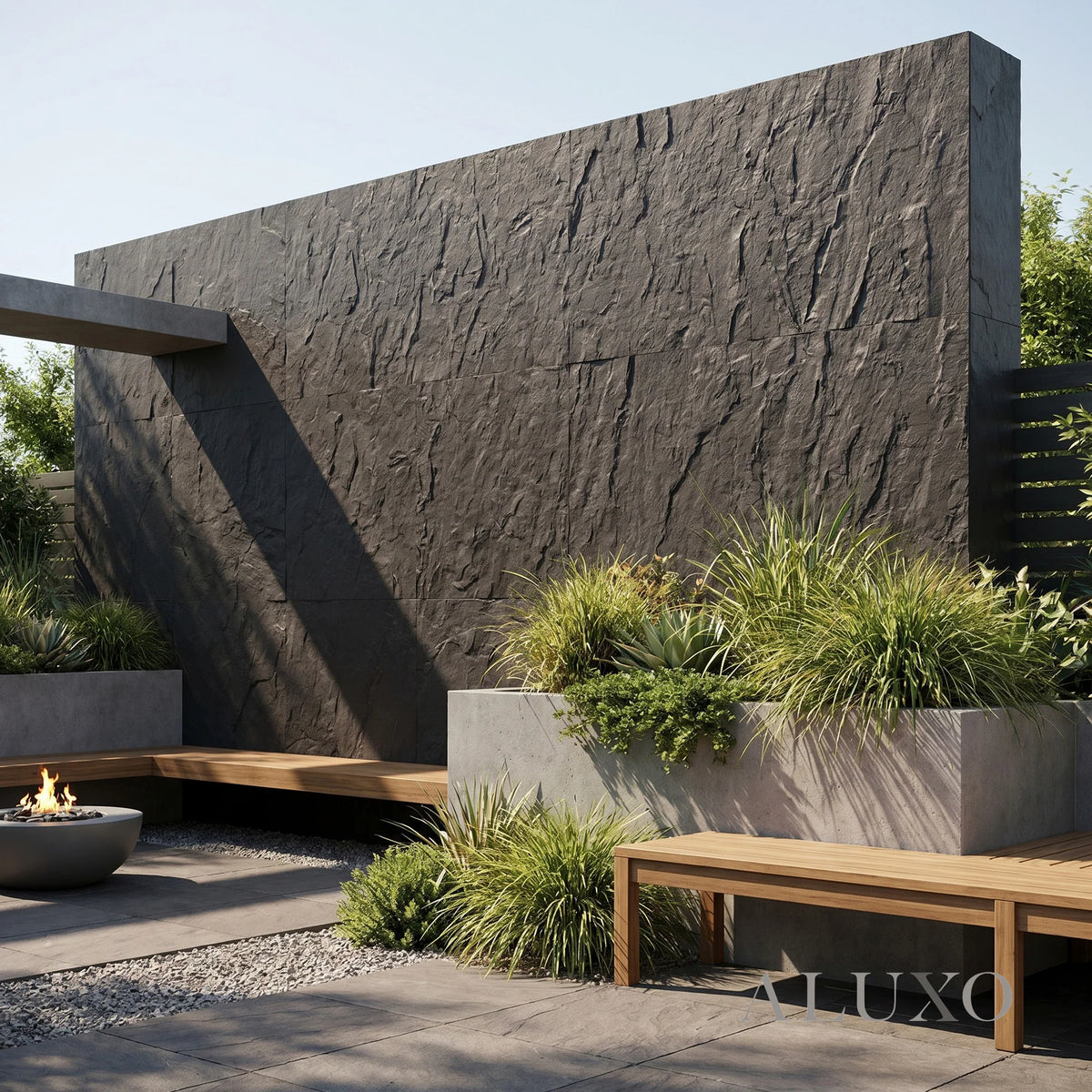 Outdoor Grey Riven MCM Flexible Stone 2.88m² | 120x60cm Weather-Proof Exterior Panel (Set of 4)