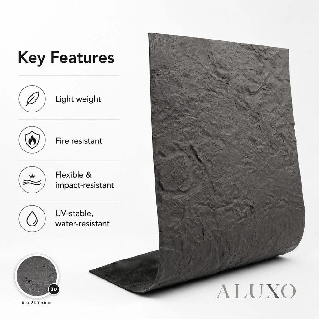 Outdoor Grey Riven MCM Flexible Stone 2.88m² | 120x60cm Weather-Proof Exterior Panel (Set of 4)
