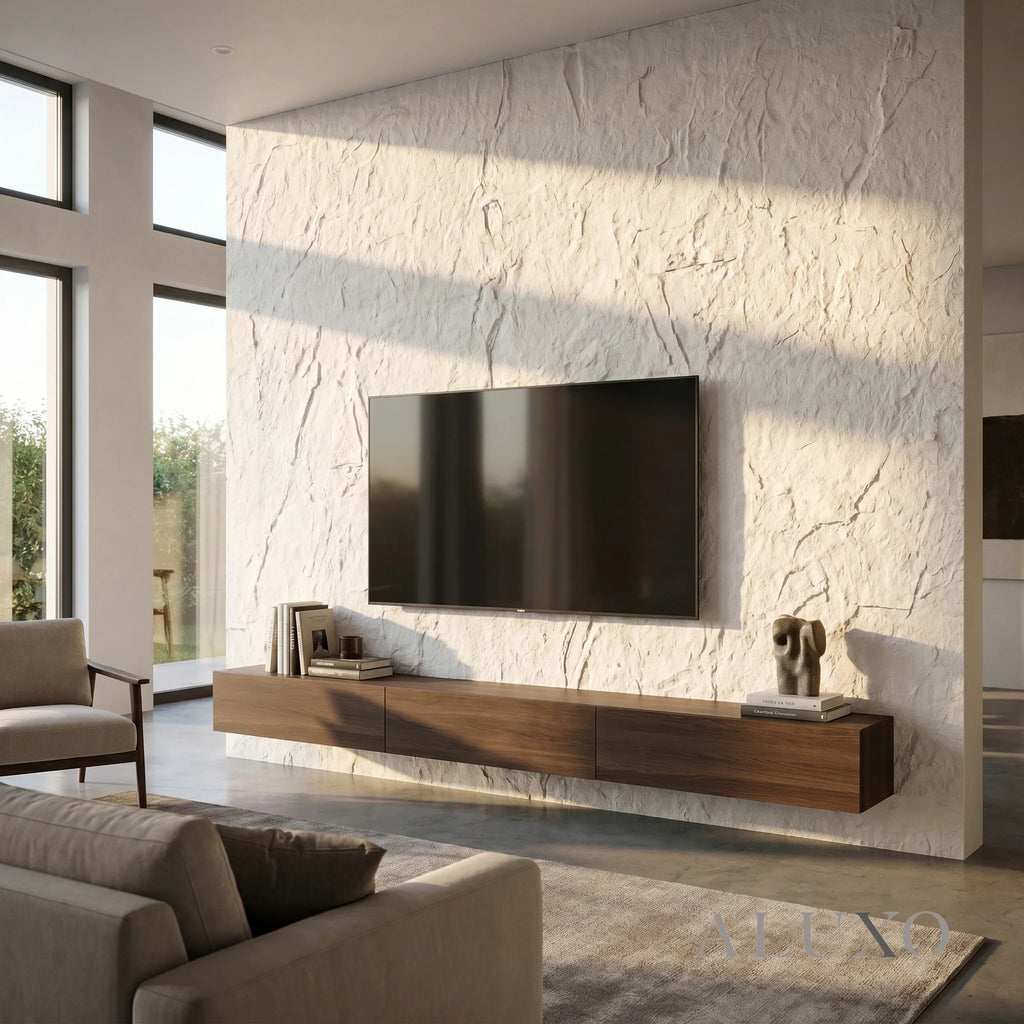 Outdoor Off White Riven MCM Flexible Stone 2.88m² | 120x60cm Weather-Proof Exterior Panel (Set of 4)