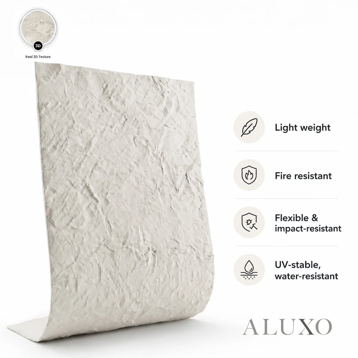 Outdoor Off White Riven MCM Flexible Stone 2.88m² | 120x60cm Weather-Proof Exterior Panel (Set of 4)