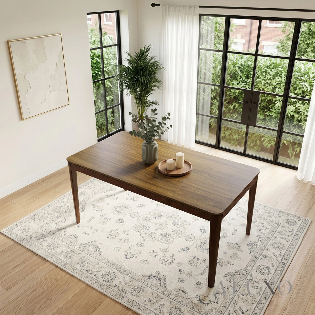 ALUXO® Sherwood 150cm Walnut Dining Table - Rectangular Tapered Base