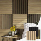 Light Oak Wooden Acoustic Wall Panels – 60cm x 60cm Wall Cladding UK