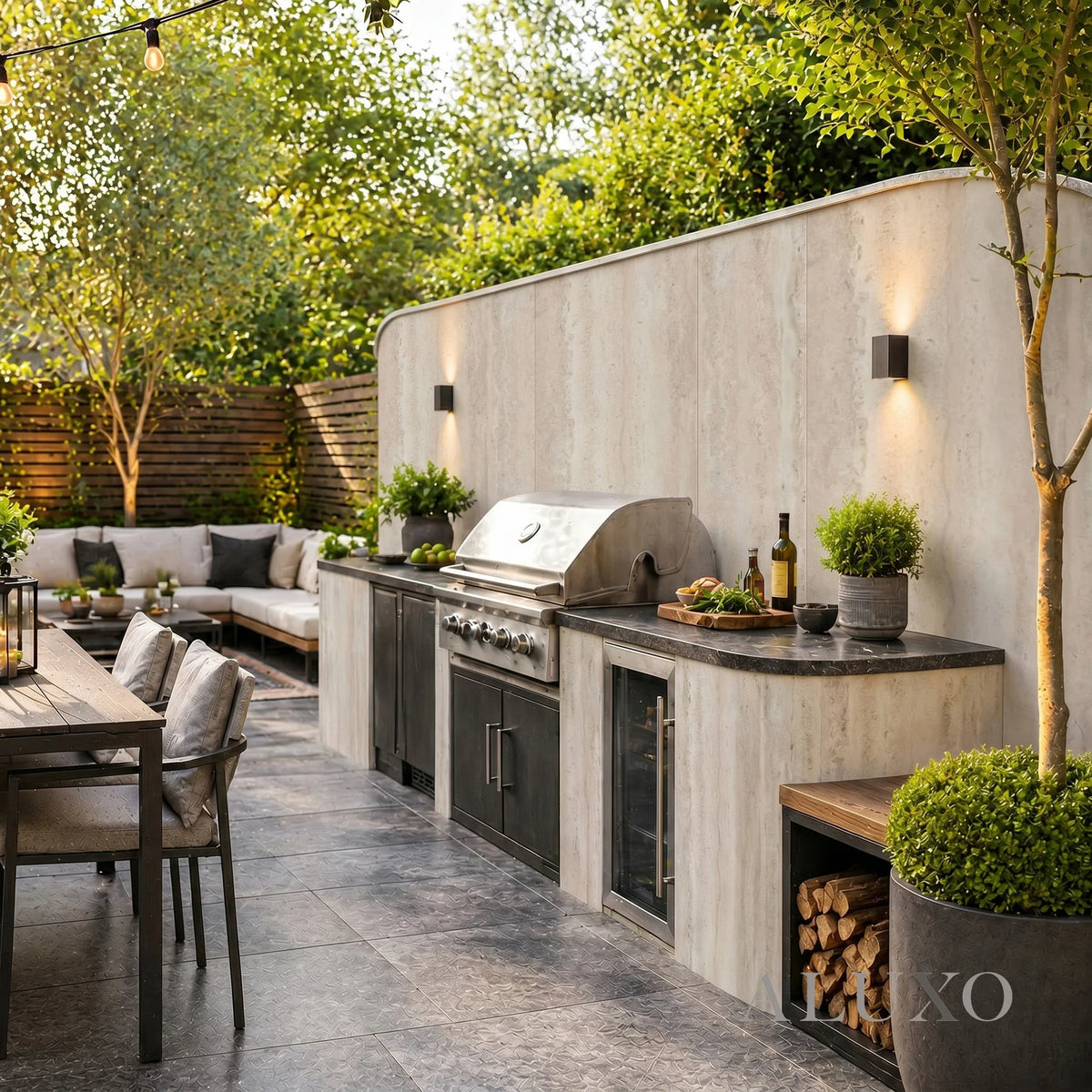 Beige Travertine MCM Flexible Stone | 120cm x 60cm Indoor Feature Wall Panel (Set of 4)