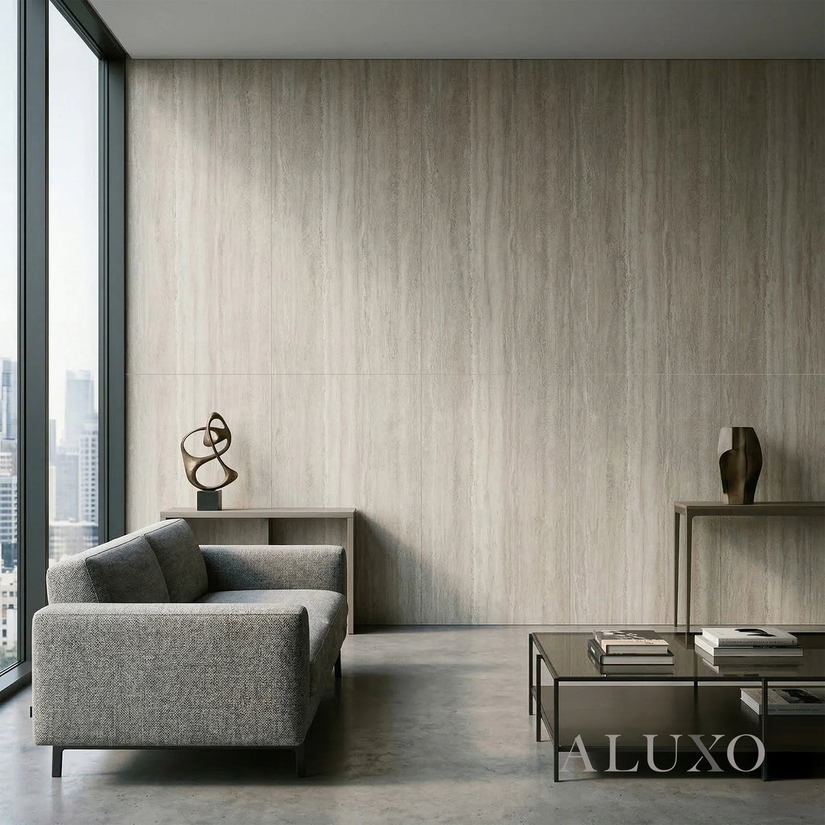 Beige Travertine MCM Flexible Stone | 120cm x 60cm Indoor Feature Wall Panel (Set of 4)