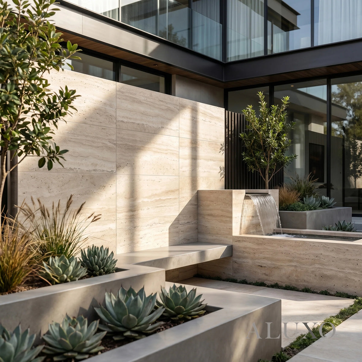 Outdoor Beige Travertine MCM Flexible Stone 2.88m² | 120x60cm Weather-Proof Exterior Panel (Set of 4)