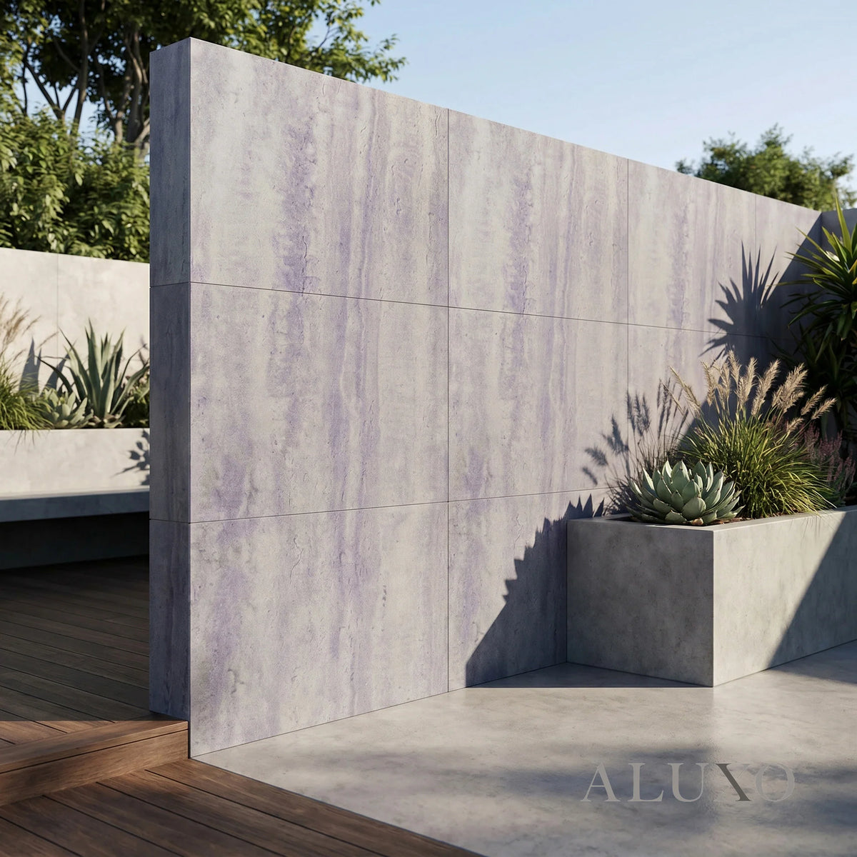 Outdoor Light Grey Travertine MCM Flexible Stone 2.88m² | 120x60cm Weather-Proof Exterior Panel (Set of 4)