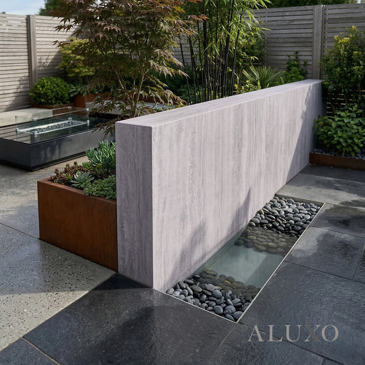 Outdoor Light Grey Travertine MCM Flexible Stone 2.88m² | 120x60cm Weather-Proof Exterior Panel (Set of 4)