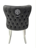 Pair of 2 Valentino Dark Grey Lion Knocker Chair