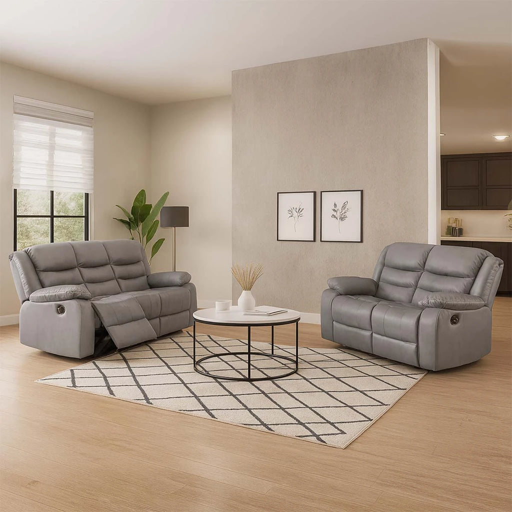 Venice 3 + 2 Leather Reclining Sofa Suite | Black | Brown | Grey