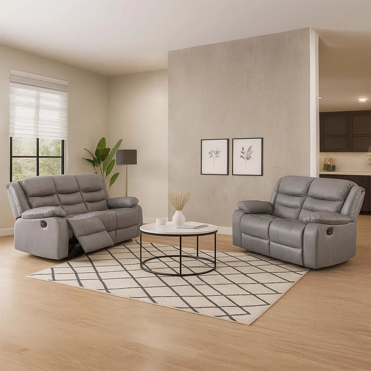 Venice 3 + 2 Leather Reclining Sofa Suite | Black | Brown | Grey