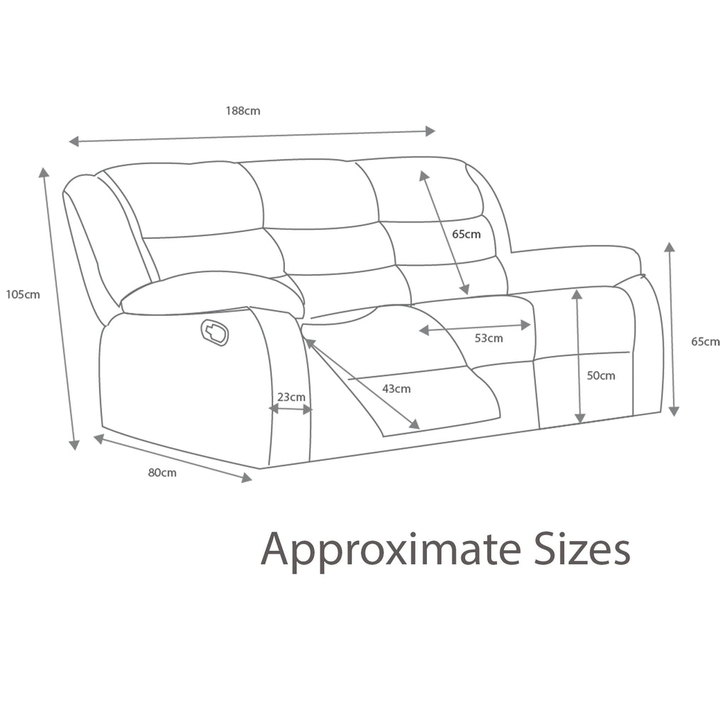 Venice 3 + 2 Leather Reclining Sofa Suite | Black | Brown | Grey