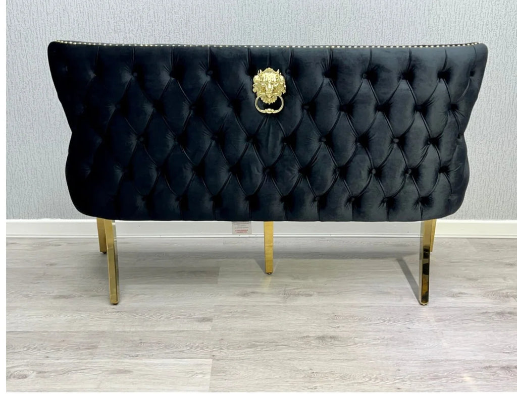 150cm Victoria Black and Gold bench