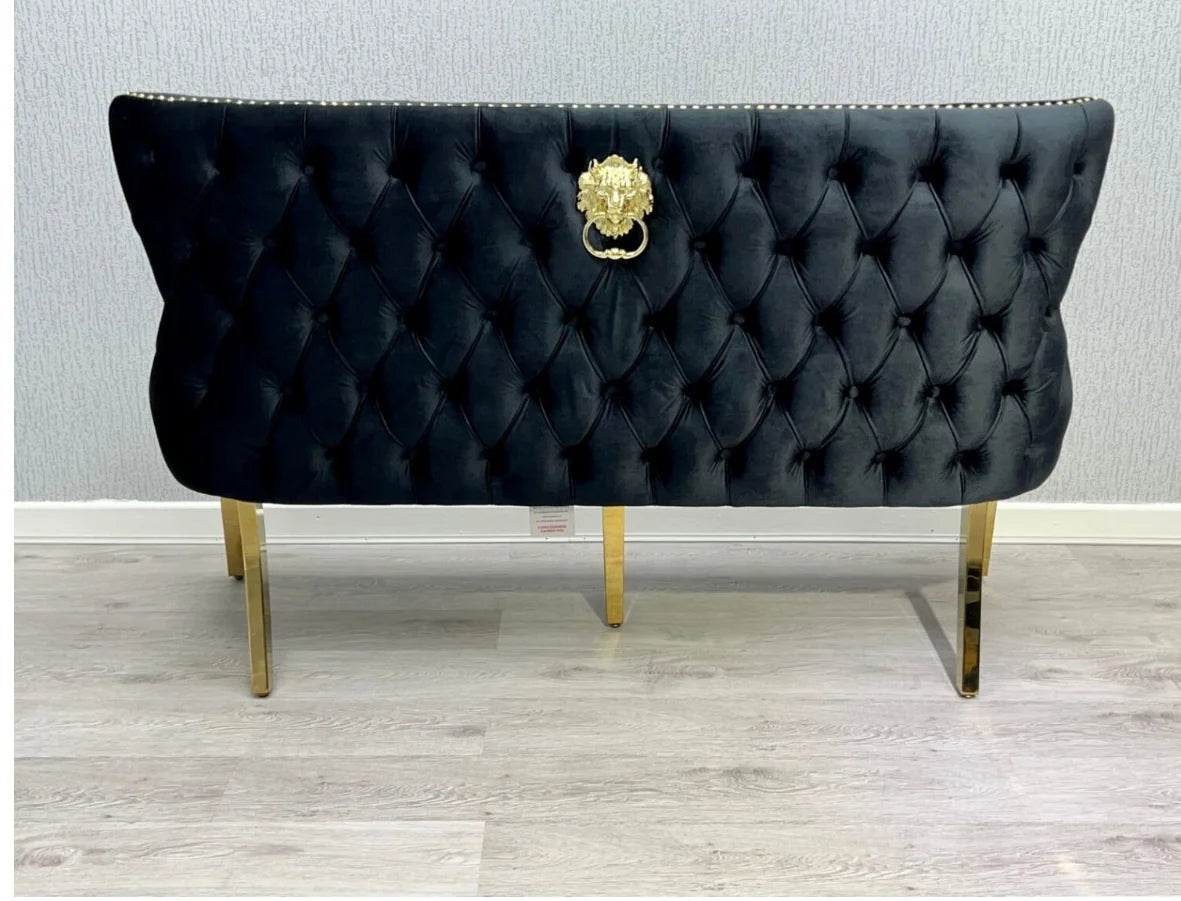 150cm Victoria Black and Gold bench