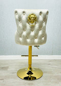 Victoria Bar Stool Cream And Gold Lion knocker