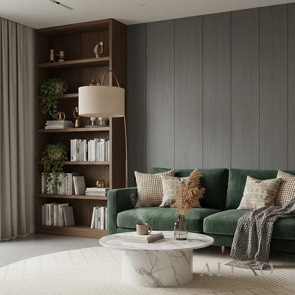 WPC FLAT Decorative Wall Panels 236×40cm (SET of 5) - Ash Grey
