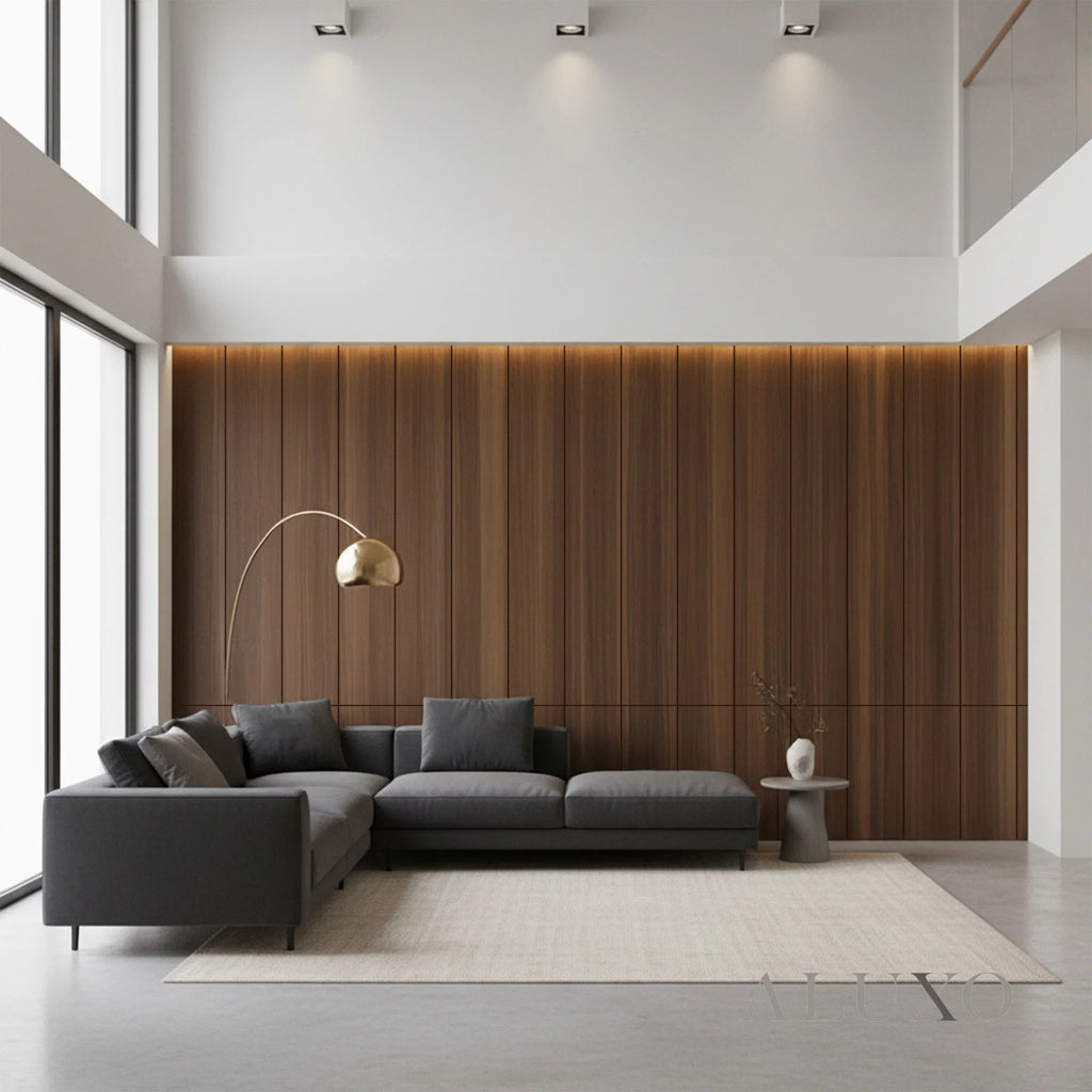 WPC FLAT Decorative Wall Panels 236×40cm (SET of 5) - Walnut (Dark Oak)