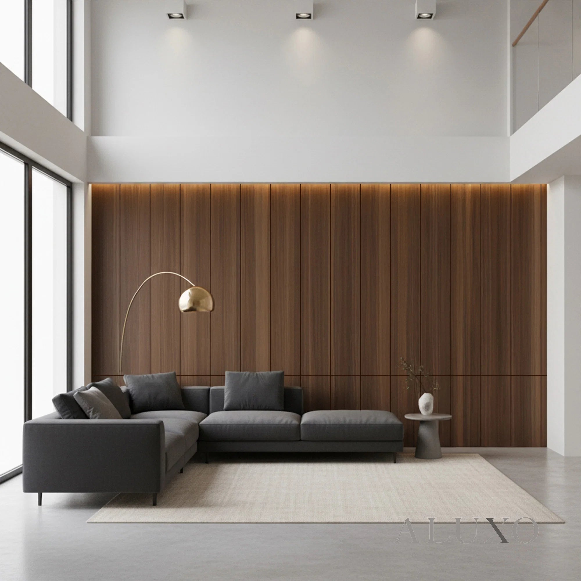 WPC FLAT Decorative Wall Panels 236×40cm (SET of 5) - Walnut (Dark Oak)