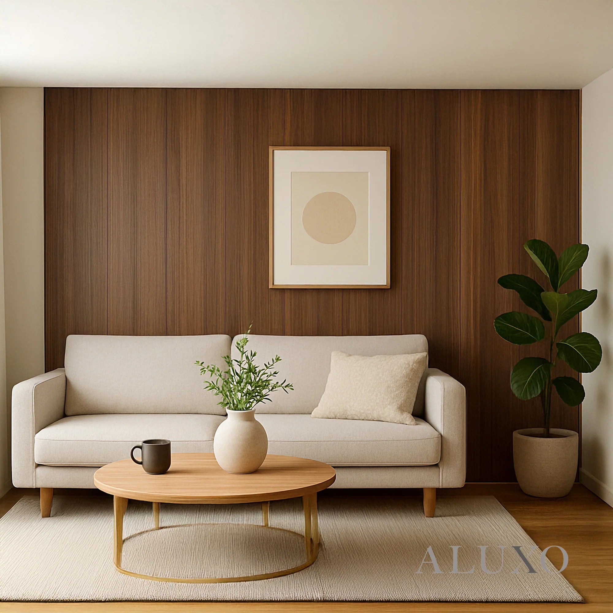WPC FLAT Decorative Wall Panels 236×40cm (SET of 5) - Walnut (Dark Oak)