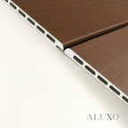 WPC Full Wall Set: 3D Wave & Flat Panels + 4 End Trims - Walnut (Dark Oak)