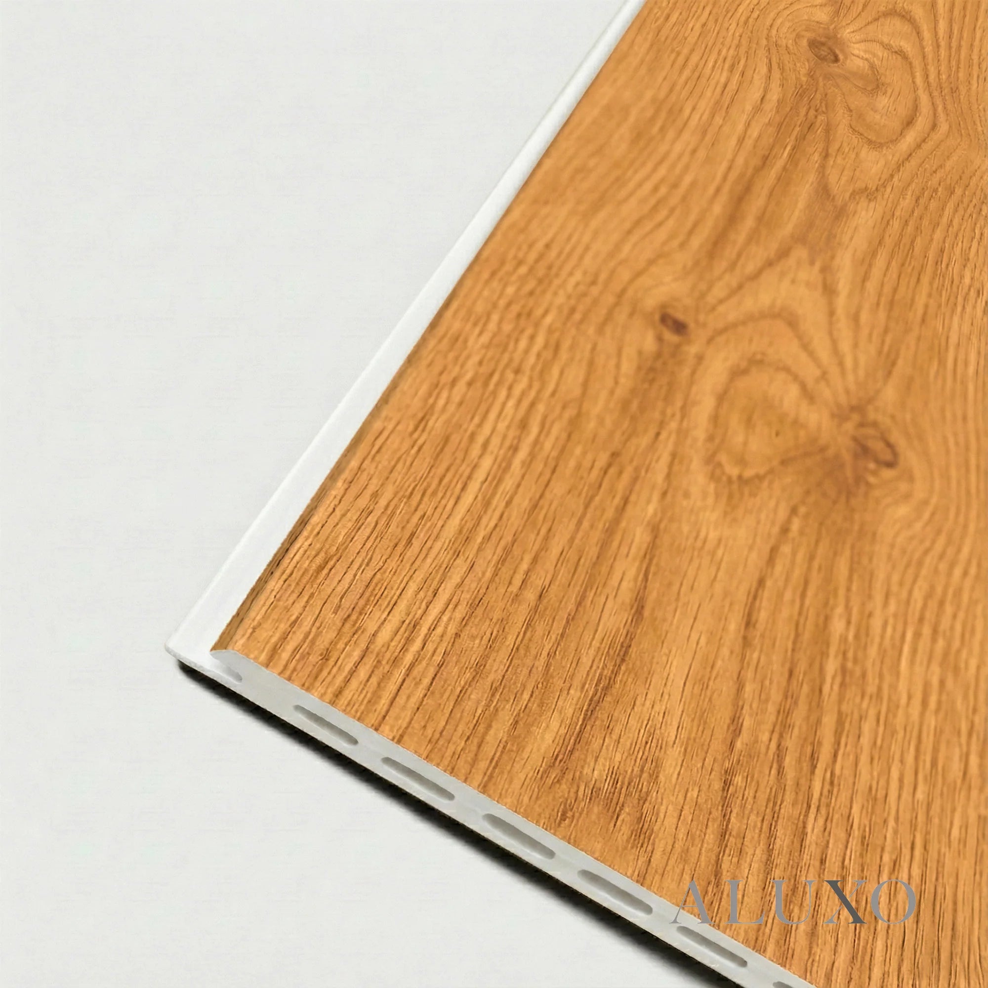 WPC Full Wall Set: 3D Wave & Flat Panels + 4 End Trims - Light Oak