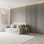 WPC Full Wall Set: 3D Wave & Flat Panels + 4 End Trims - Ash Grey