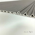 WPC Full Wall Set: 3D Wave & Flat Panels + 4 End Trims - Ash Grey