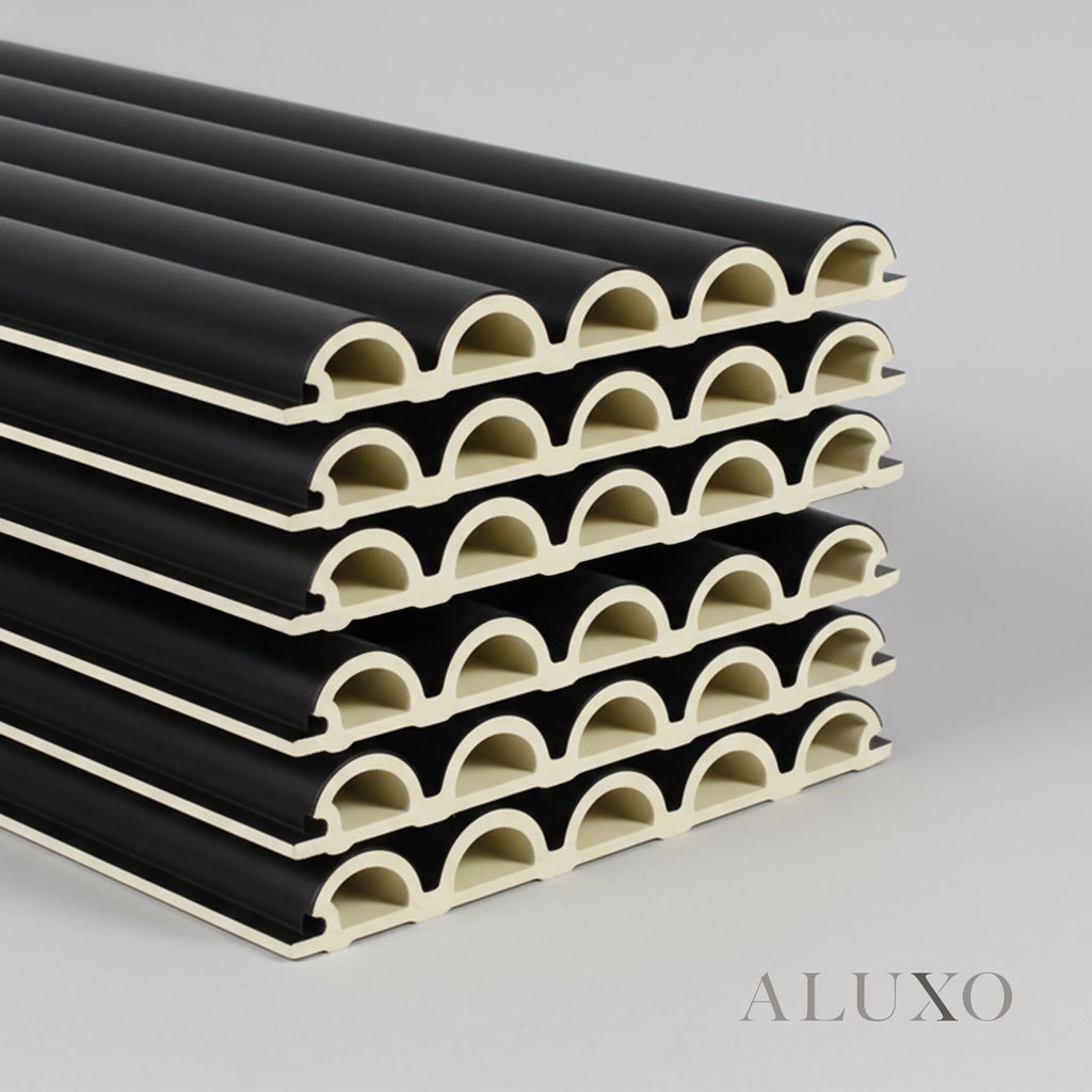 WPC 3D FLUTED Wall Panels 235×16cm (SET of 15) - Black Brushed