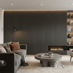 WPC 3D FLUTED Wall Panels 235×16cm (SET of 15) - Black Brushed