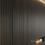 WPC 3D FLUTED Wall Panels 235×16cm (SET of 15) - Black Brushed