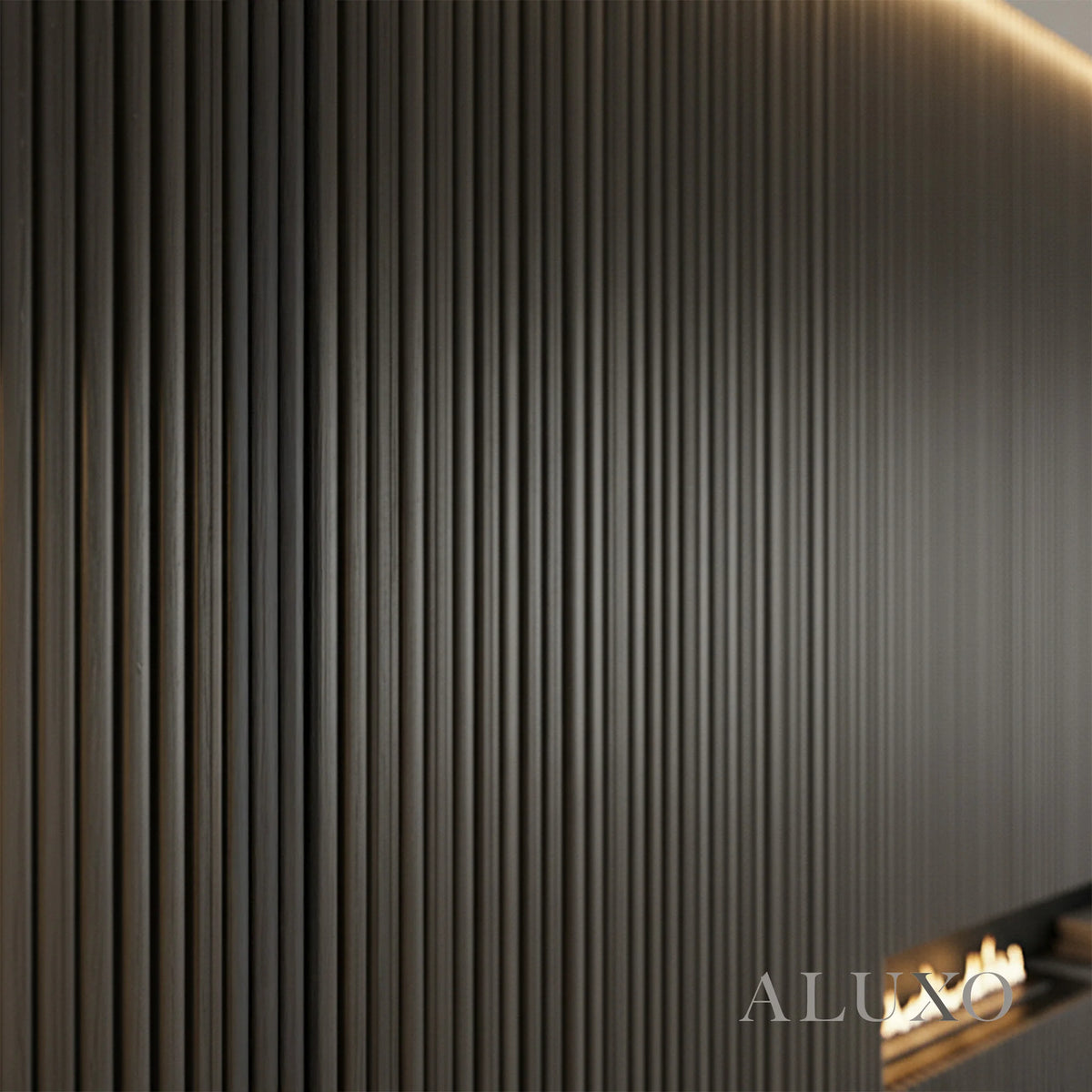 WPC 3D FLUTED Wall Panels 235×16cm (SET of 15) - Black Brushed