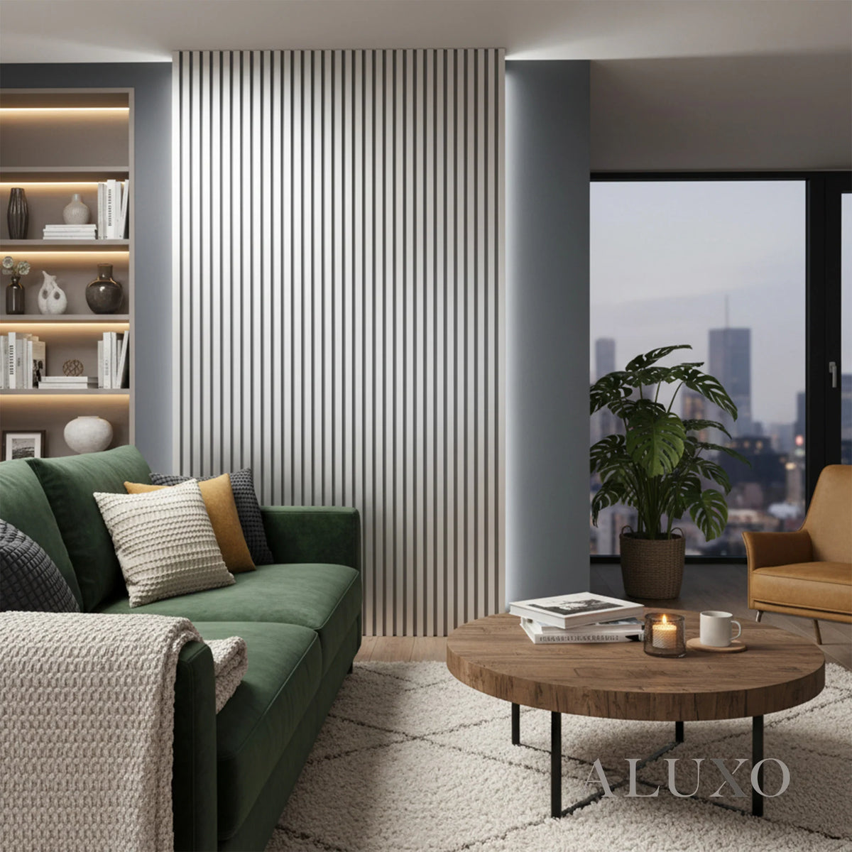WPC 3D SLAT Wall Panels 235×15.2cm (SET of 14) – Silver Chrome