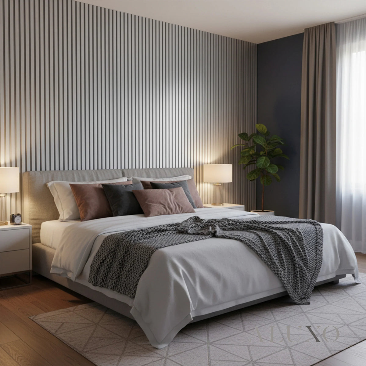 WPC 3D SLAT Wall Panels 235×15.2cm (SET of 14) – Silver Chrome