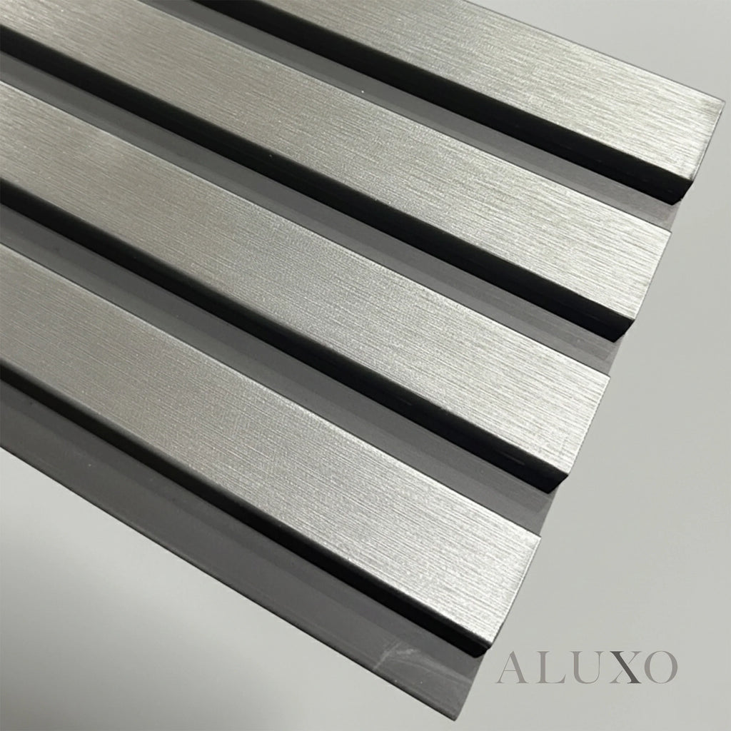WPC 3D SLAT Wall Panels 235×15.2cm (SET of 14) – Silver Chrome