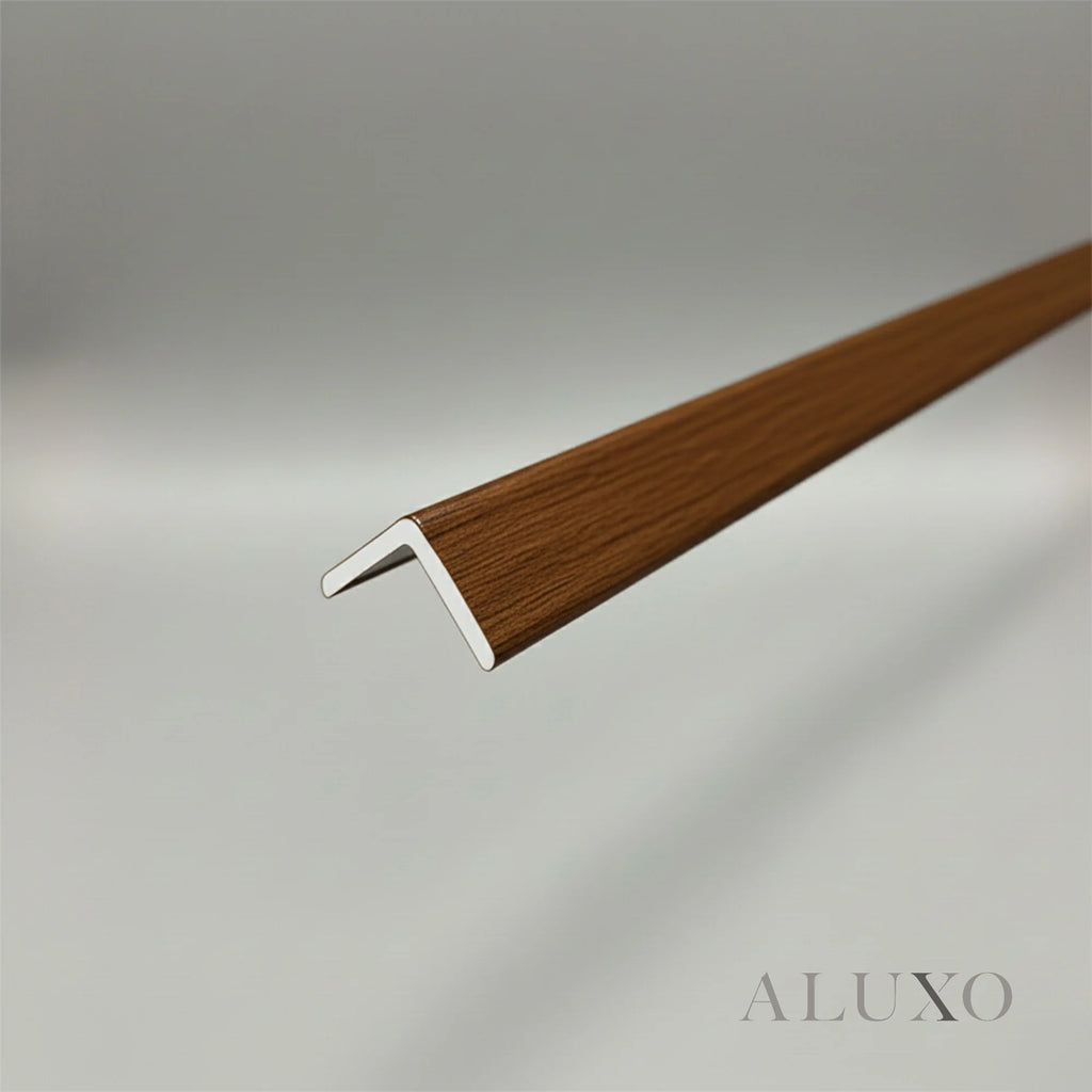 WPC Full Wall Set: 3D Wave & Flat Panels + 4 End Trims - Walnut (Dark Oak)