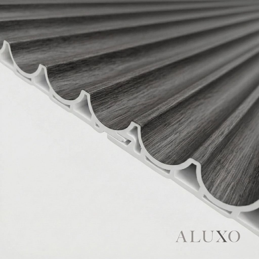 WPC 3D WAVE Decorative Wall Panels 235×15.9cm (SET of 10) - Ash Grey