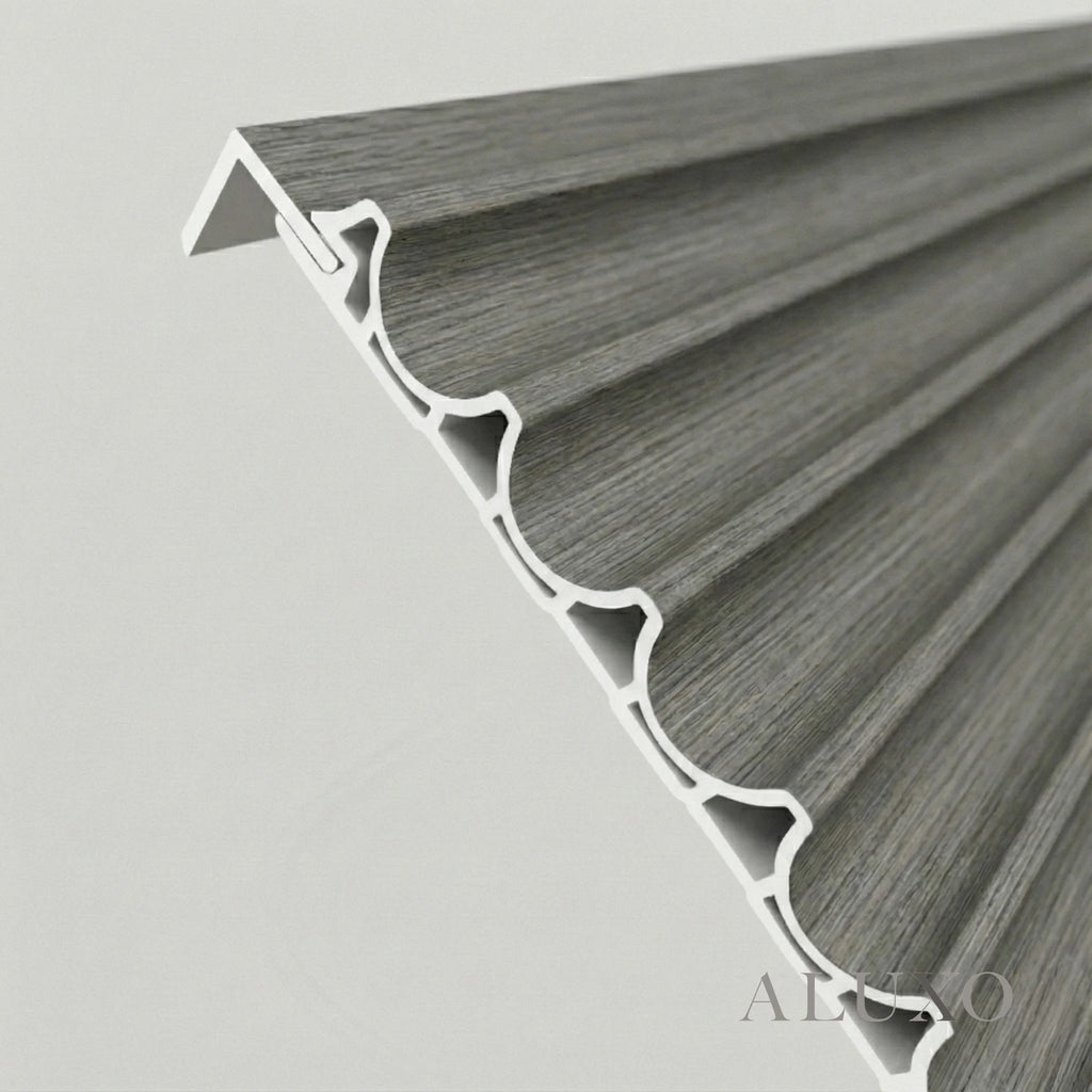 WPC 3D WAVE Decorative Wall Panels 235×15.9cm (SET of 10) - Ash Grey