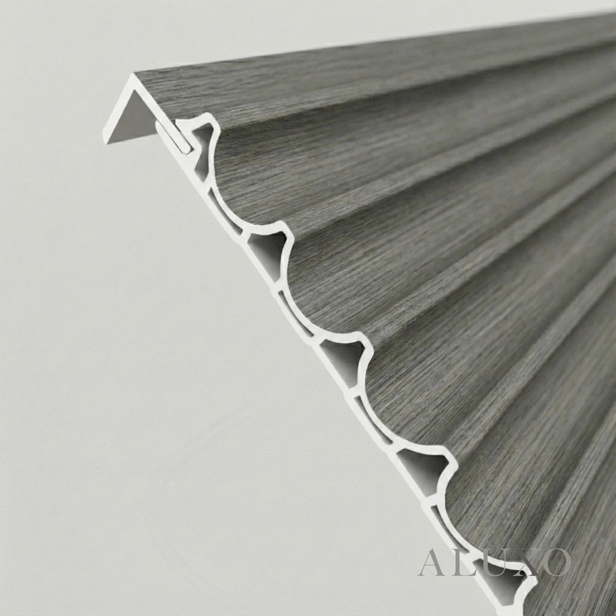 WPC Full Wall Set: 3D Wave & Flat Panels + 4 End Trims - Ash Grey