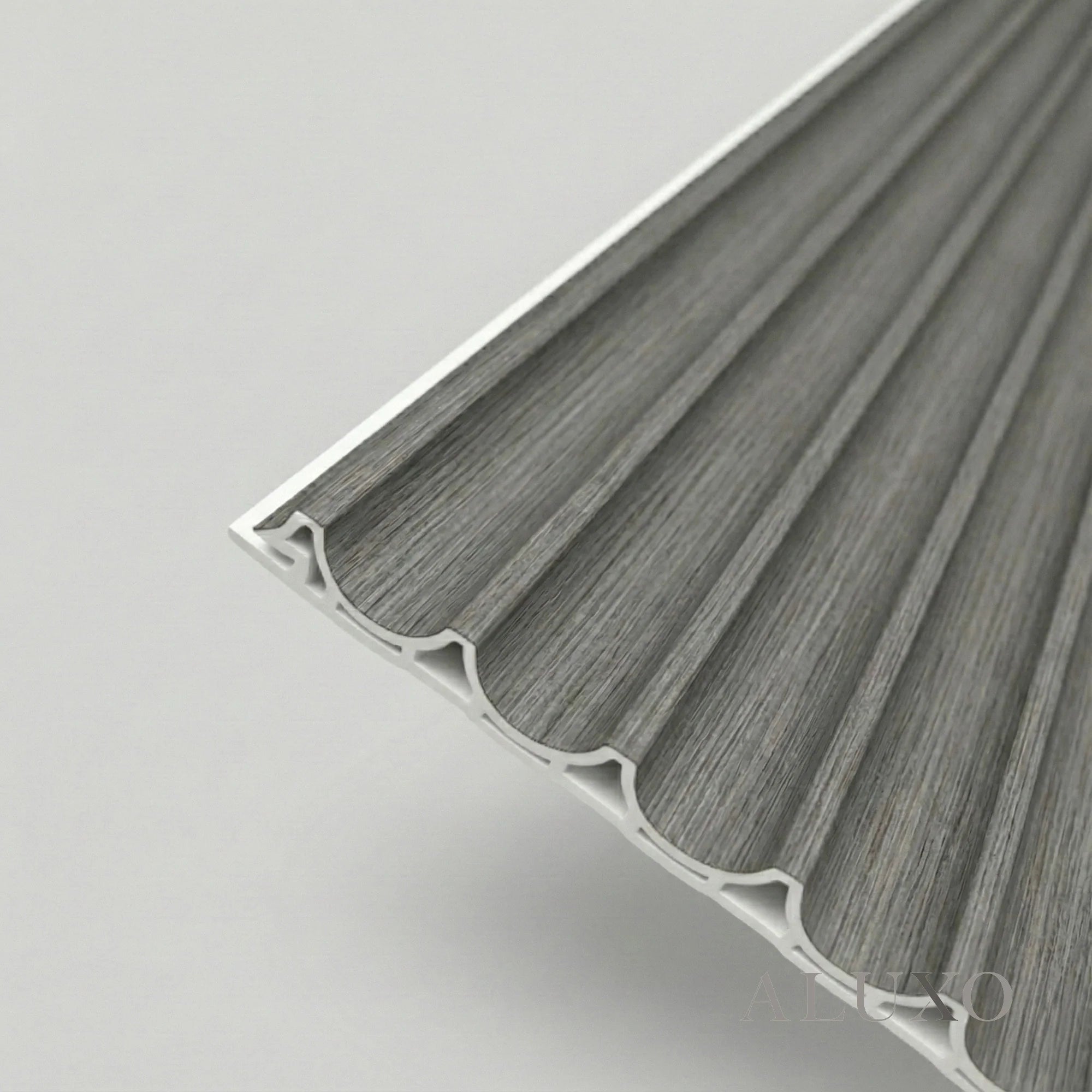 WPC 3D WAVE Decorative Wall Panels 235×15.9cm (SET of 10) - Ash Grey