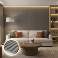 WPC 3D WAVE Decorative Wall Panels 235×15.9cm (SET of 10) - Ash Grey