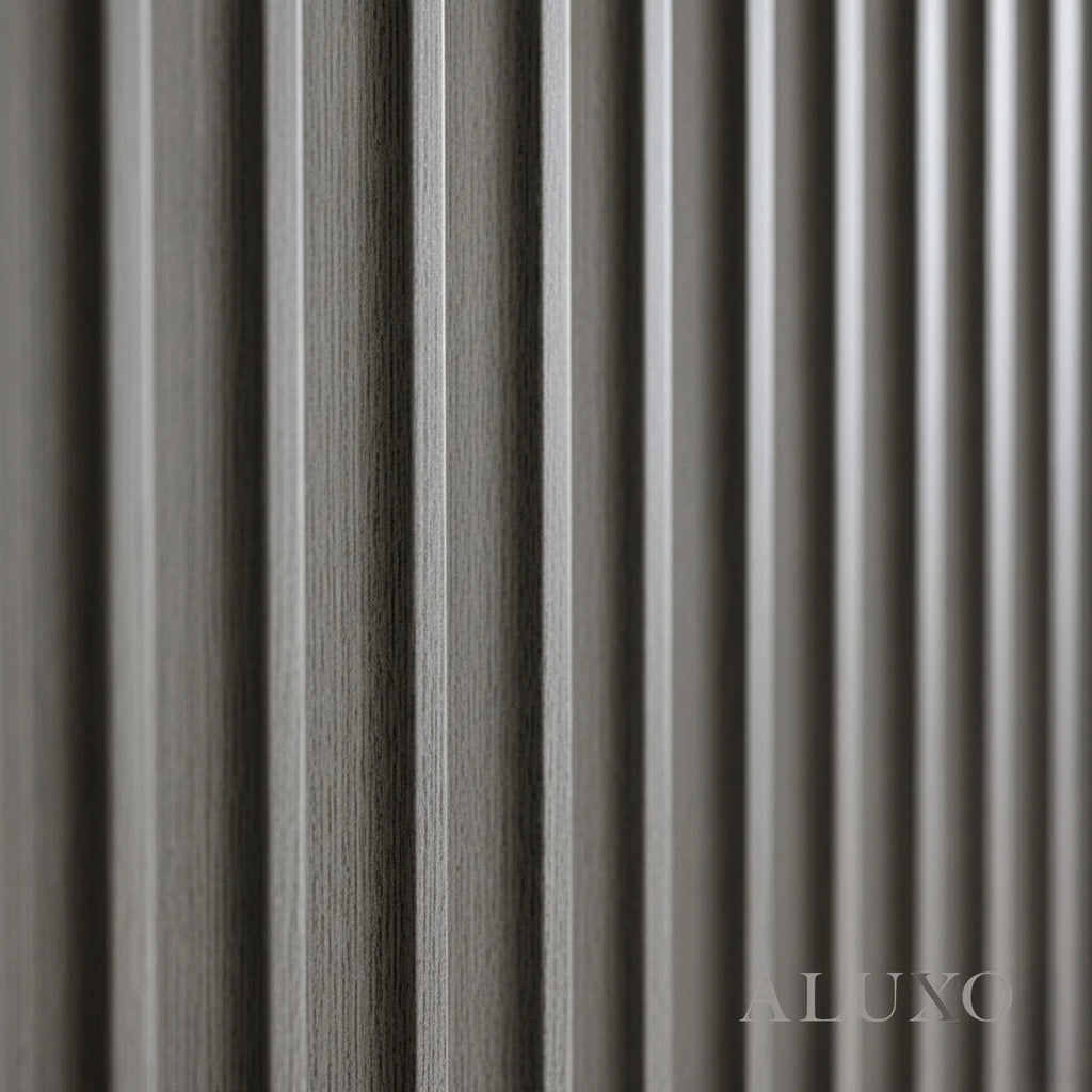 WPC Full Wall Set: 3D Wave & Flat Panels + 4 End Trims - Ash Grey
