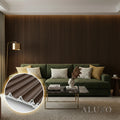 WPC 3D WAVE Decorative Wall Panels 235×15.9cm (SET of 10) - Walnut (Dark Oak)