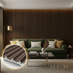 WPC 3D WAVE Decorative Wall Panels 235×15.9cm (SET of 10) - Walnut (Dark Oak)