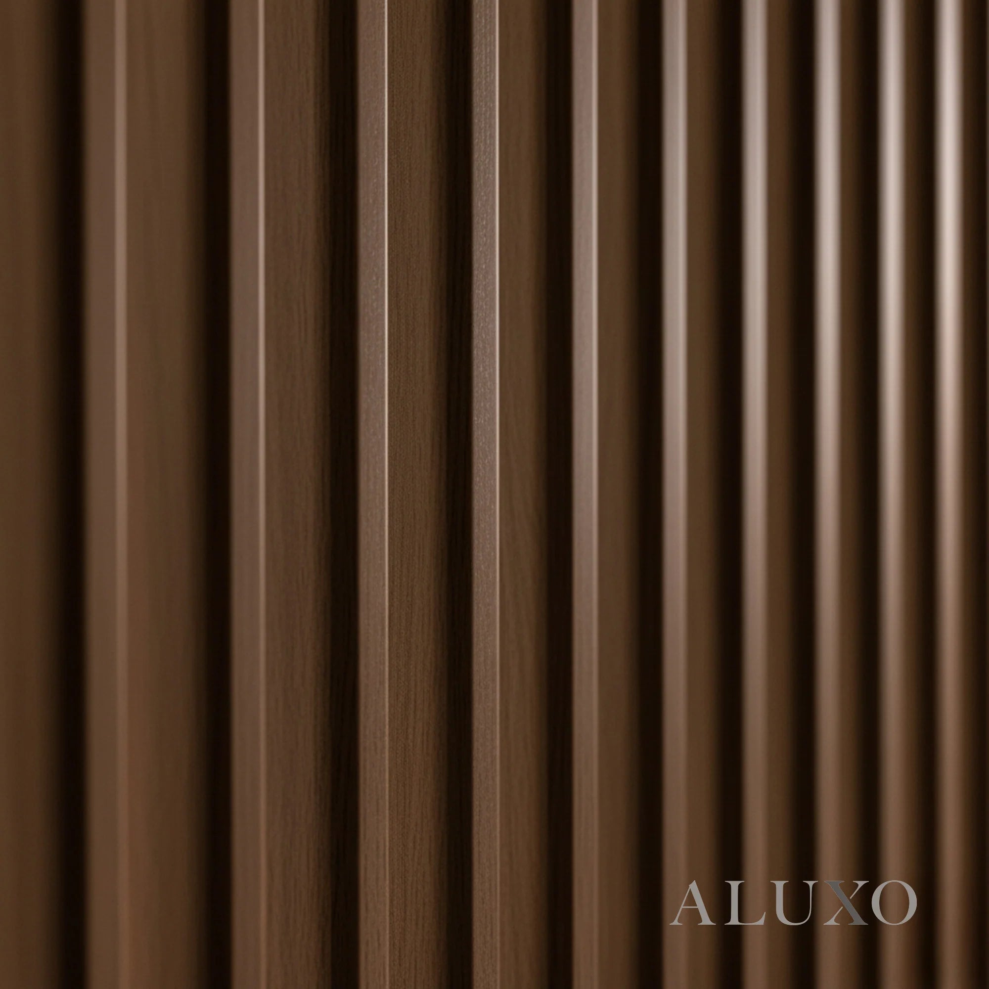 WPC Full Wall Set: 3D Wave & Flat Panels + 4 End Trims - Walnut (Dark Oak)